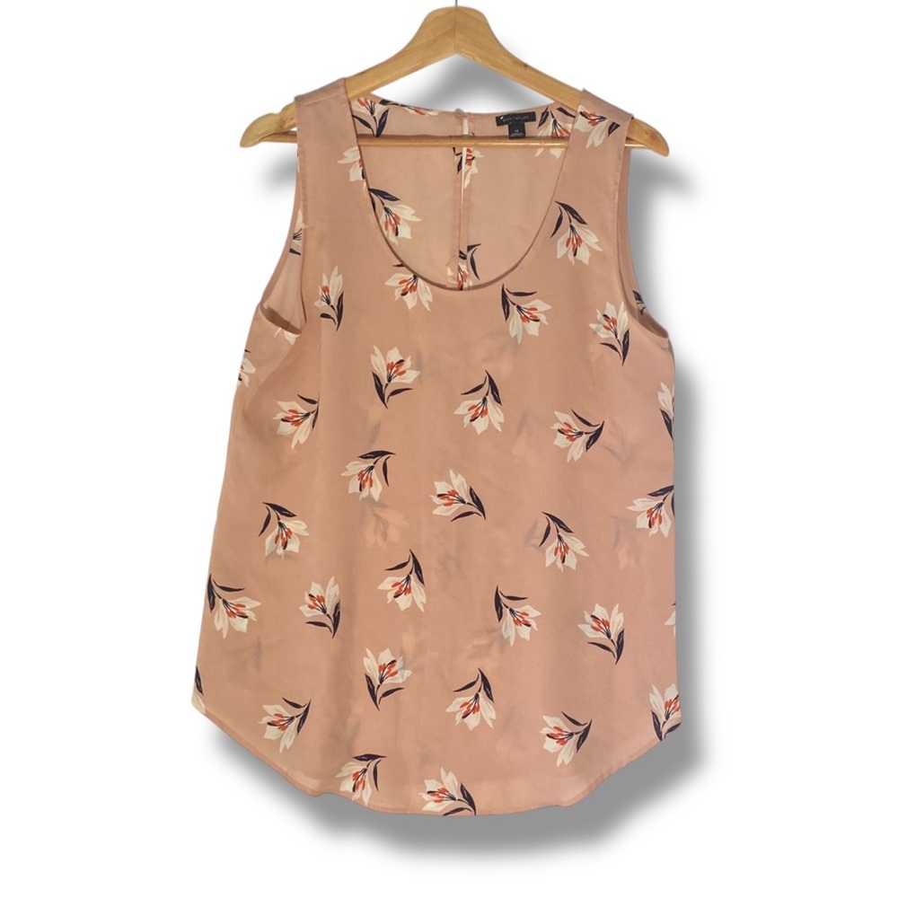 ANN TAYLOR Soft Pink Floral Lightweight Sleeveless Top
